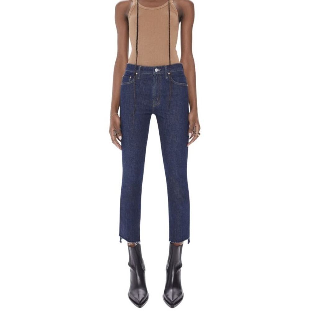 Mother Superior The Insider Crop Step Fray High Rise Jean Clean Your Act Blue 32